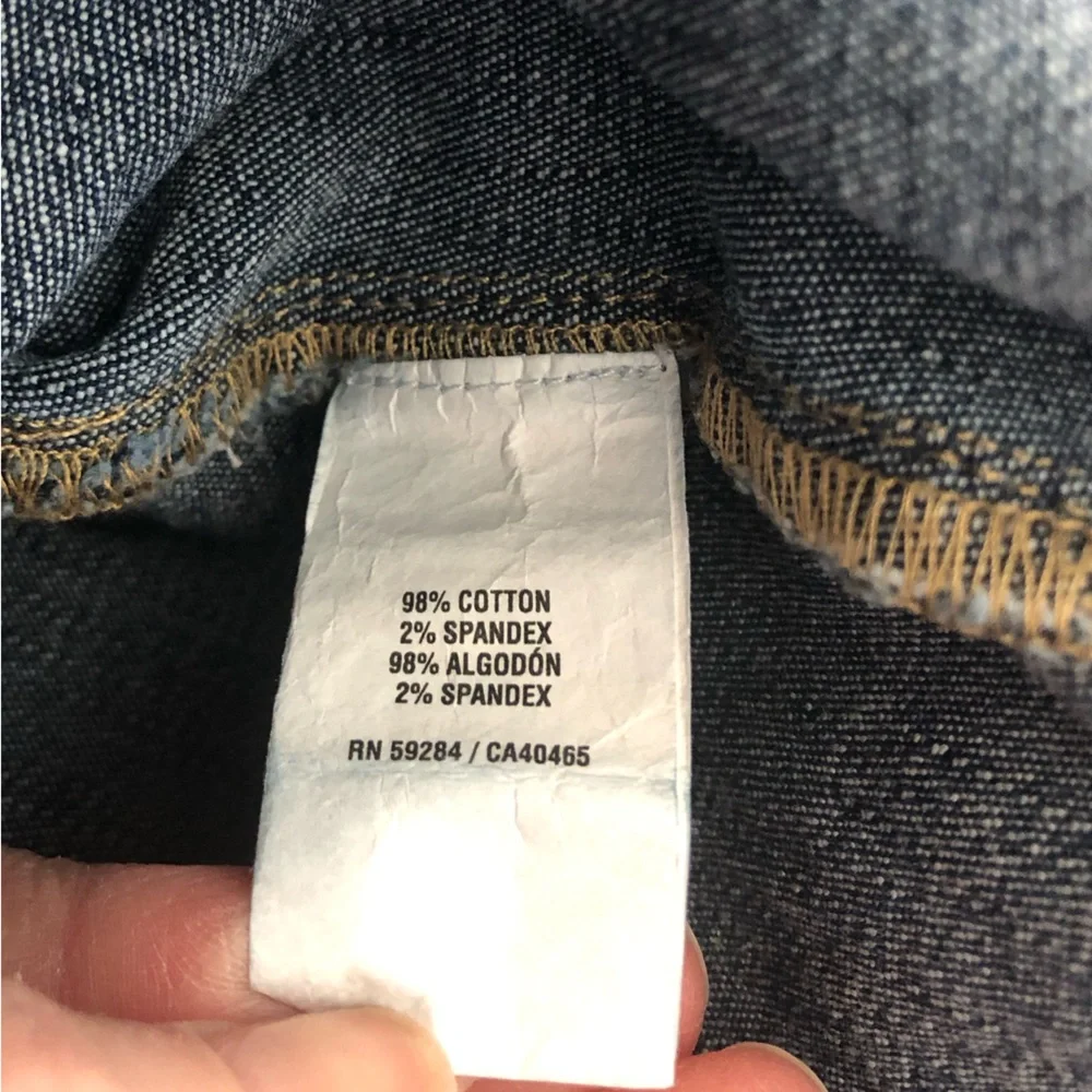 The Children’s Place Stretch Denim Blue Jean Jacket Dark Wash Zip Down Front 7/8
